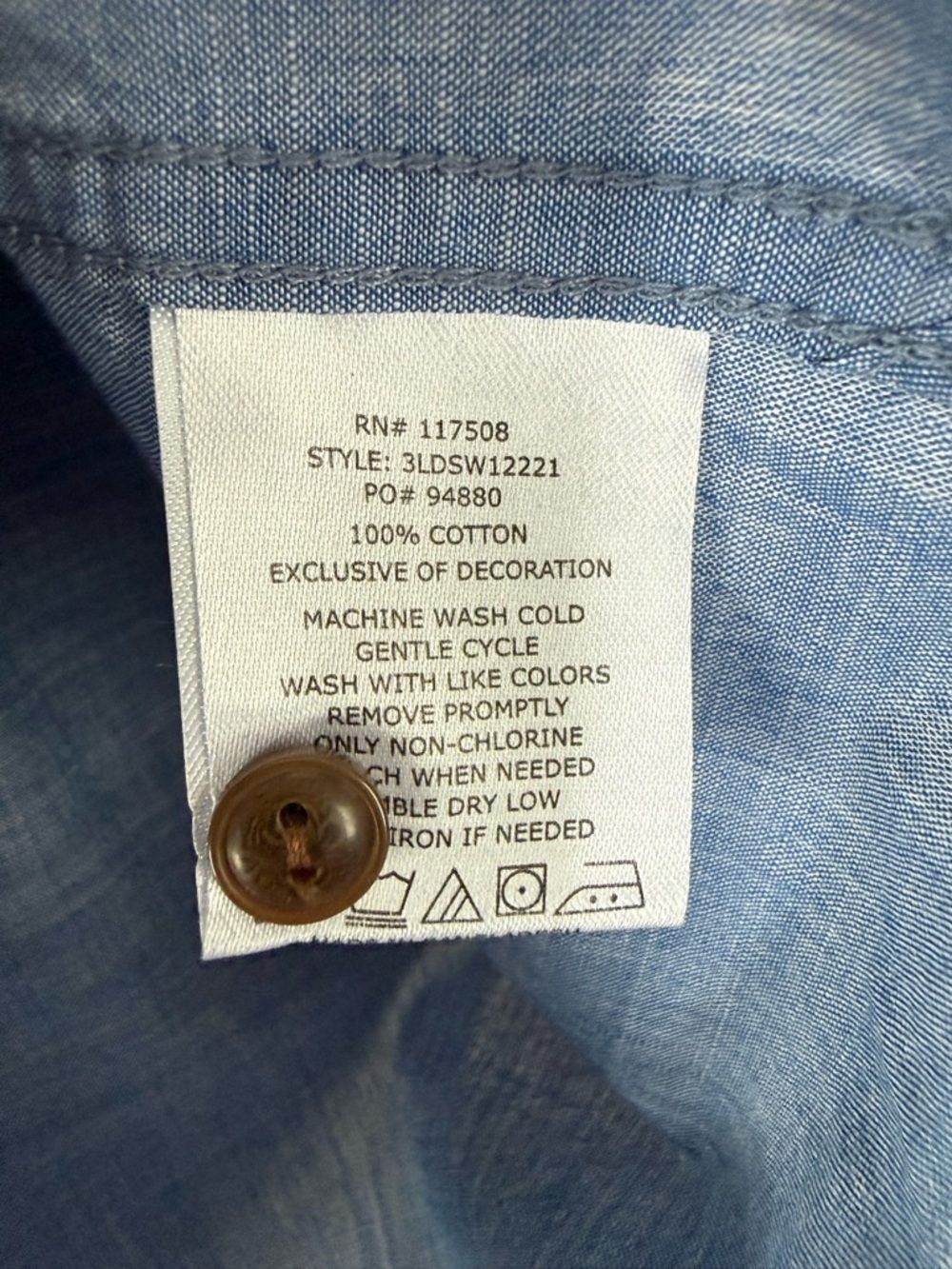 🆕 Levi’s Huxley Chambray Short Sleeve Woven Casual Button Front Shirt Relaxed - Picture 5 of 6